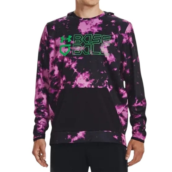 Under Armour Other - Under Armour Baseball Print Hoodie Strobe-extreme Green